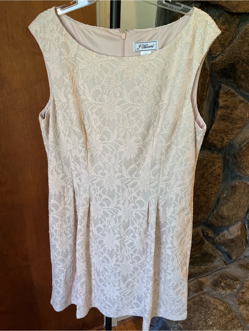 Beige Lace Sleeveless Mini Dress